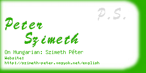 peter szimeth business card